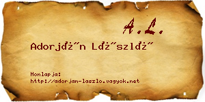Adorján László névjegykártya