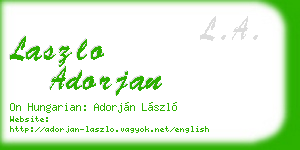 laszlo adorjan business card