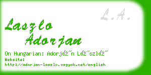 laszlo adorjan business card